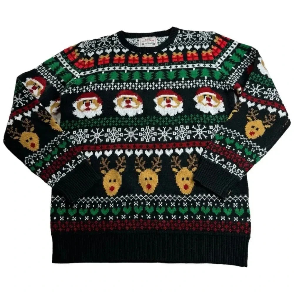 Daisys Boutique Ugly Christmas Santa Reindeer Sweater